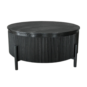 Black Round Wooden Coffee Table