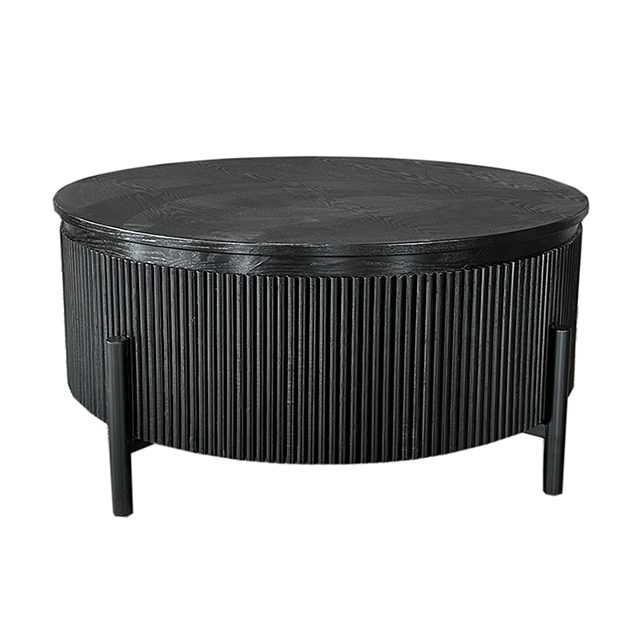 Black Round Wooden Coffee Table
