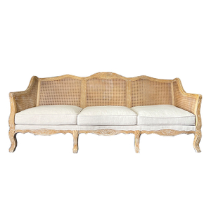 Top Sell Living Room Furniture 3 Seater Rattan Wooden Classic Outdoor Lounge Sofa For Wedding Furniture