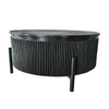Black Round Wooden Coffee Table