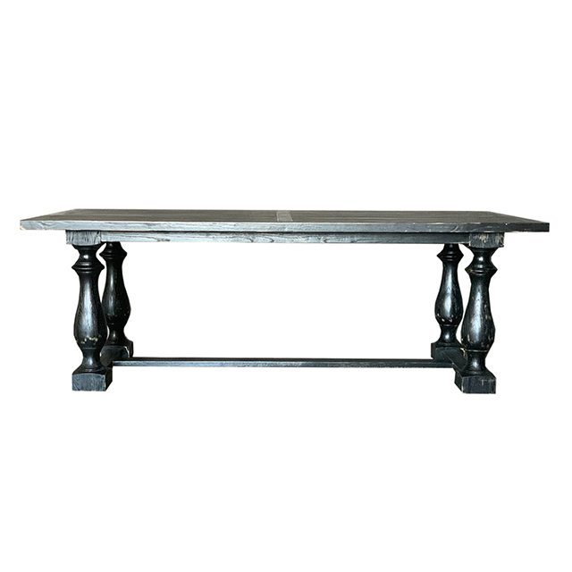 Black Solid Wood Dining Table