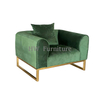 Green Single seat Stainless Steel Base Modern Lounge Sofa