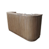 Solid Wooden Wedding Counter Reeded Bar Table Outdoor Furniture For Event
