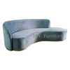 New Design Living Room Furniture Velvet Lounge Sofa With Wooden Base