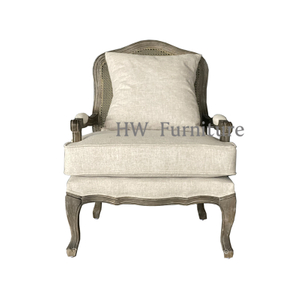Nordic Living Room Furniture Solid Wood Leisure Back Chair Hotel Cane Lounge Armchair Natural Rattan Sofa Chair