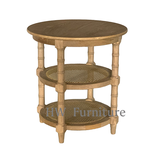 High Quality Custom Living Room Furniture Wood Side Table With Rattan/Coffee Table