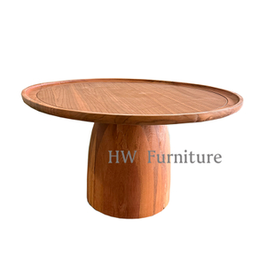 Solid Wood Round Coffee Table For Home Furniture