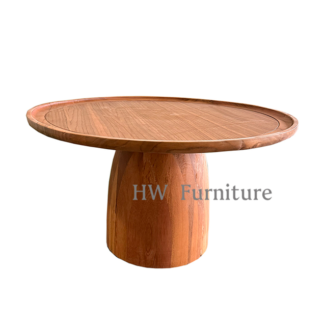 Solid Wood Round Coffee Table For Home Furniture