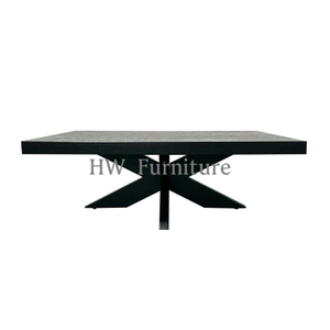 Black Solid Wooden Dining Table For Dining Room Furniture