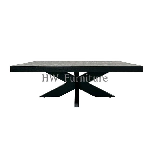 Black Solid Wooden Dining Table For Dining Room Furniture