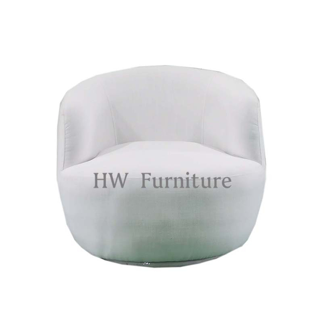 White Rotating Lounge Chair For Living Room Furniture