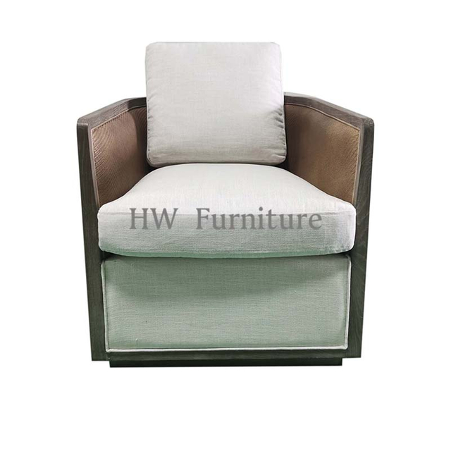 Arm Chairs With Solid Wood Frame And Rattan Back/Wooden Lounge Chairs