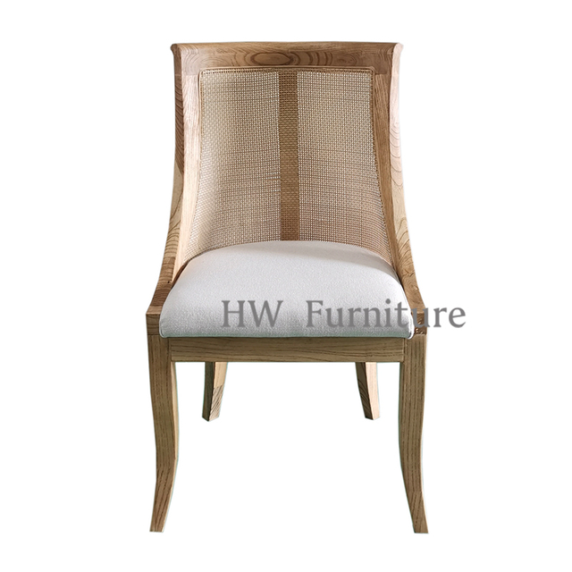 Solid Wood Rattan Backed Dining Chair