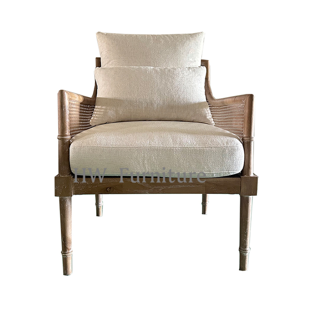Solid Wood Rattan Backed Leisure Chair/Wooden Lounge Chairs