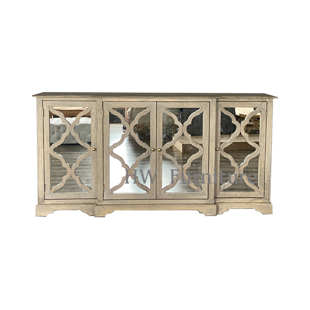 Solid Wood Cabinets With Mirror Finish