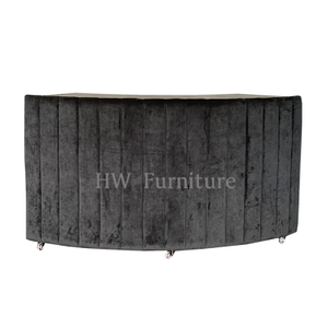 Luxury Velvet Curve Wedding Wood Bar Counter sets for wedding rentals