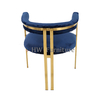 Modern Wedding Furniture Blue Metal Chair 