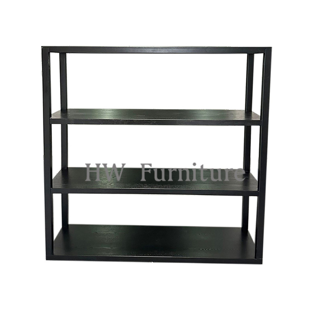 Outdoor Wedding Furniture Wooden Black Book Wine Shelf Wood Bar Back