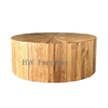 Modern Design High Quality Reeded Herring Bone Style Wooden Round Coffee Table Solid Wood Low Dining Table Wedding Furniture