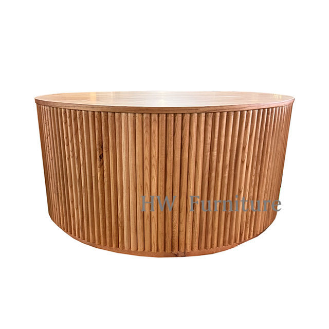 Round Wooden Low Table/Solid Wood Coffee Table