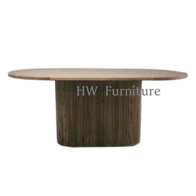 Oval Solid Wooden Dining Table For Wedding Furniture