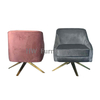 New Type Of Velvet Swivel Chair With Stainless Steel Base