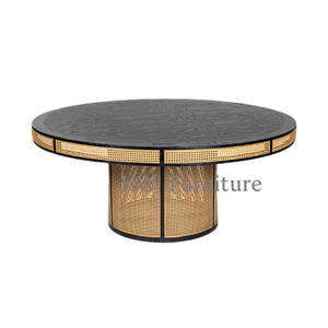 New Style Round Dining Table With Rattan Base For Home & Wedding Furniture Use