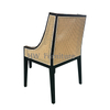Black Solid Wood Frame Dining Chair With Rattan Back