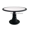 Home Furniture Round Solid Wood Base With Marble Surface Dining Table