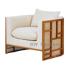 Home Furniture Fabric Arm Chairs With Wooden Rattan Frame/Lounge Chairs For Wedding Furniture