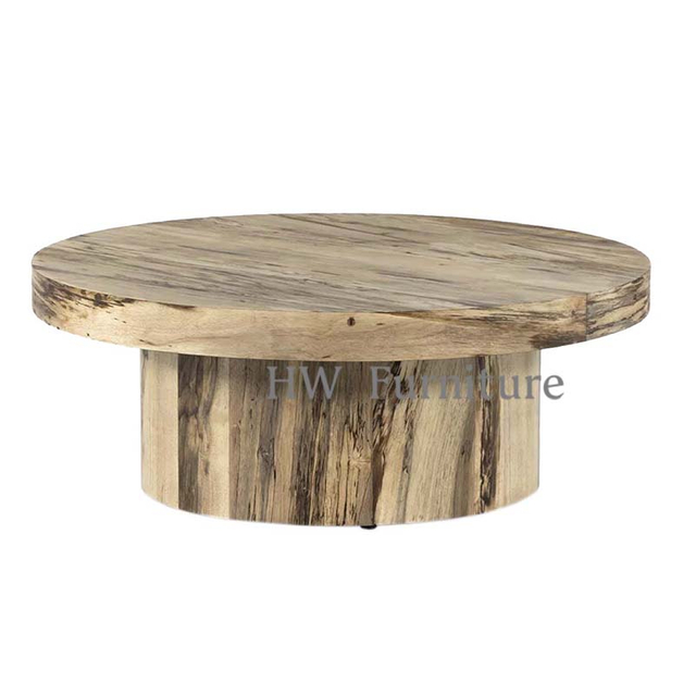 Round Solid Wood Coffee Table/Low Table For Home & Wedding Furniture Use
