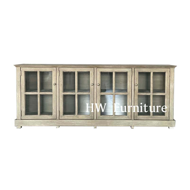 Four Door Cabinet With Glass