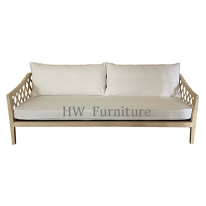 Top Sell Living Room Furniture 3 Seater Wooden Outdoor Lounge Sofa For Wedding Furniture