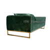 Green 3 Seats Stainless Steel Base Modern Lounge Sofa