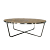 Wooden Coffee Table With Solid Wood Tabletop And Metal Base