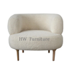 White Teddy Velvet Arm Chairs/Lounge Chairs