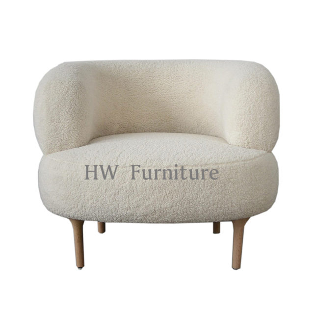 White Teddy Velvet Arm Chairs/Lounge Chairs