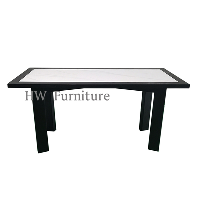 Hot Sale Home Furniture Solid Wood Base With Marble Surface Dining Table