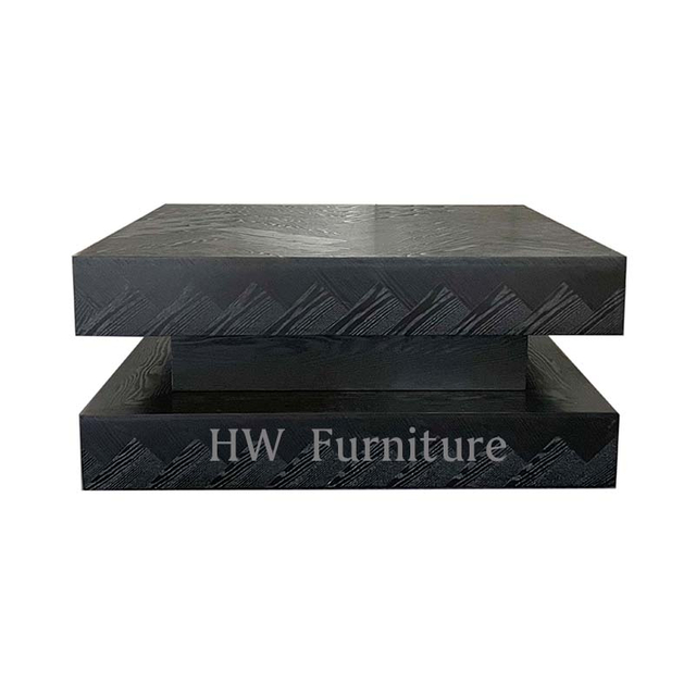 Black Double Layered Black Coffee Table