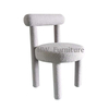 New Style Dining Room Furniture White Teddy Velvet Dining Chairs
