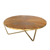 Wooden Coffee Table With Solid Wood Tabletop And Metal Base