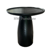 Black Solid Wood Round Coffee Table