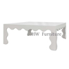 Square Solid Wood White Coffee Table/Low Table For Home & Wedding Furniture Use