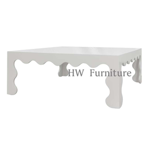 Square Solid Wood White Coffee Table/Low Table For Home & Wedding Furniture Use
