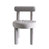 New Style Dining Room Furniture White Teddy Velvet Dining Chairs