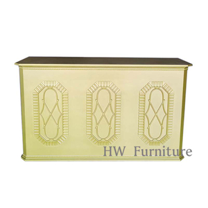 Golden Solid Wood Wedding Bar Table Outdoor Furniture For Event