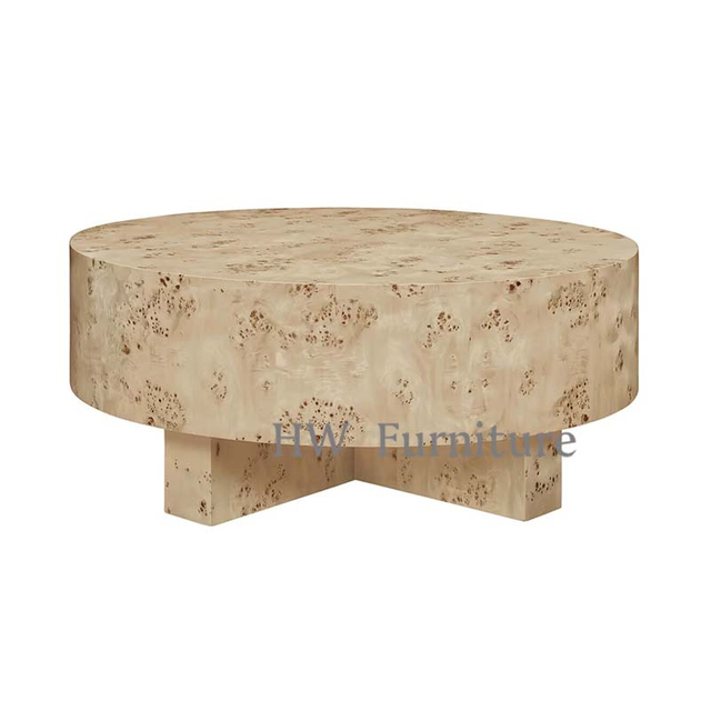 Round Solid Wood Coffee Table/Low Table For Home & Wedding Furniture Use
