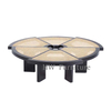 Round Wooden Coffee Table with Rattan Top/Low Table For Home & Wedding Furniture Use