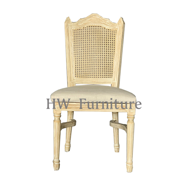 Wedding Furniture French Provincial French Farmhouse Style Dinning Room Chairs Wooden Rattan Chair
