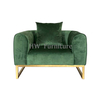 Green Single seat Stainless Steel Base Modern Lounge Sofa